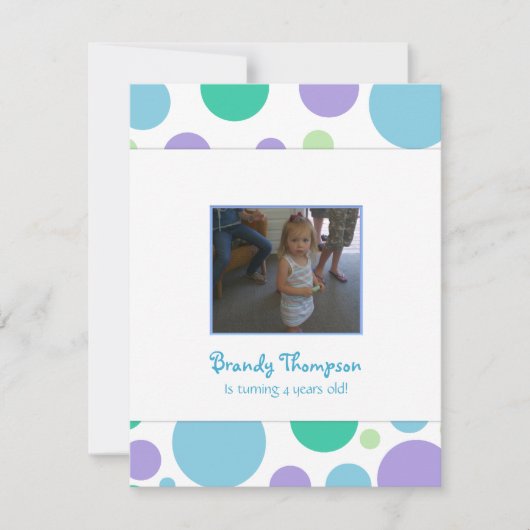 De uitnodiging van de Birthday Partij van de Color (Voorkant)