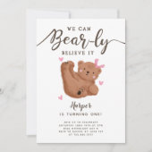 De uitnodiging van de Birthday Party van Cute Beer (Voorkant)