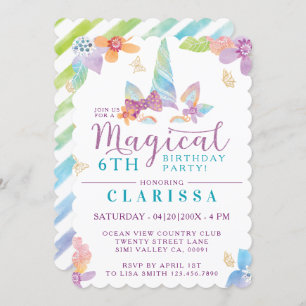 De uitnodiging van de 'Birthday' van het meisje va