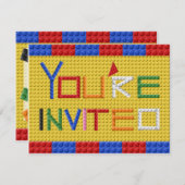 De Uitnodiging van de Blokken van de bouw in Prima (Voorkant / Achterkant)