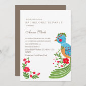 De uitnodiging van de Blue Quetzal Bachelorette Pa (Voorkant / Achterkant)