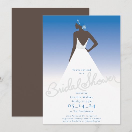 De uitnodiging van de Bridal van de Groot (Voorkant / Achterkant)