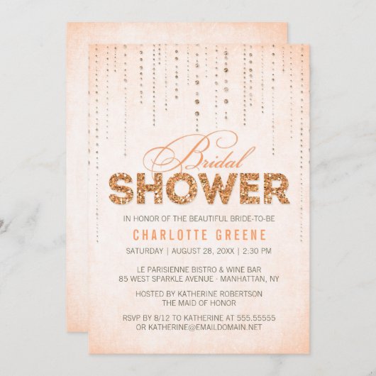 De Uitnodiging van de Bridal van de Kijk van de Gl (Voorkant / Achterkant)