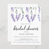 De Uitnodiging van de Bridal van de Lavender van d (Voorkant / Achterkant)