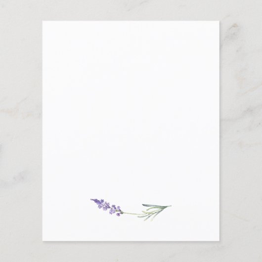 De Uitnodiging van de Bridal van de Lavender van d (Achterkant)