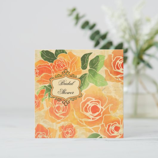 De Uitnodiging van de Bridal van de Rozen van het  (Staand voorkant)