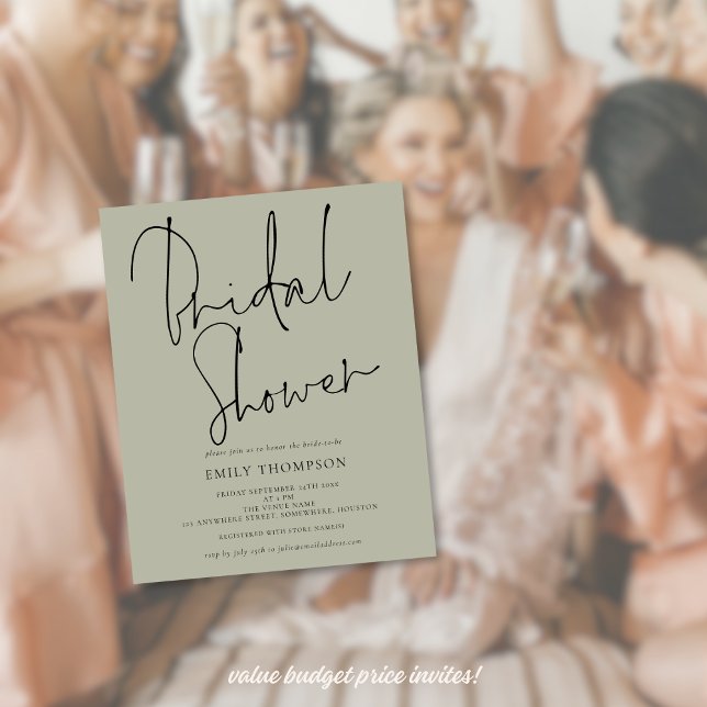 De Uitnodiging van de Bridal van de Schrapping van (Budget Price smaller 4.5 x 5.6" invites)