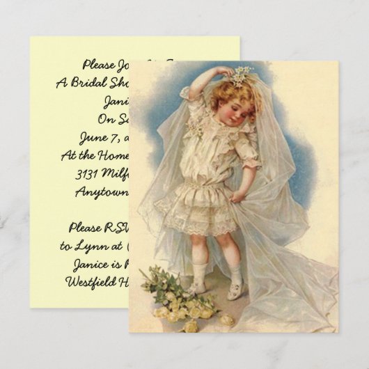 De  Uitnodiging van de Bridal van de Stijl van de  (Voorkant / Achterkant)