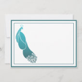 De Uitnodiging van de bruiloft Art Deco Peacock in (Achterkant)