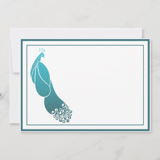 De Uitnodiging van de bruiloft Art Deco Peacock in (Achterkant)