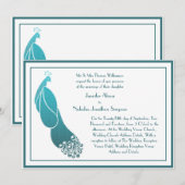 De Uitnodiging van de bruiloft Art Deco Peacock in (Voorkant / Achterkant)