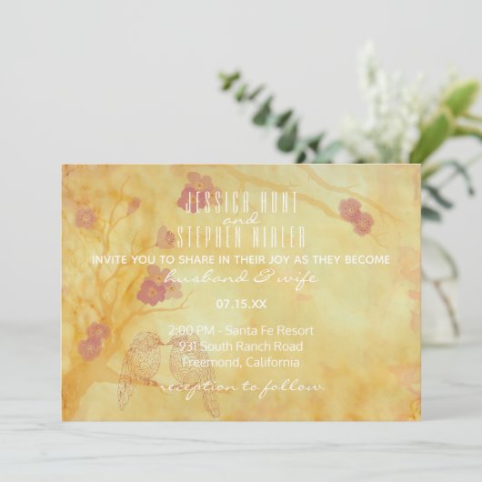 De Uitnodiging van de bruiloft Aziatische Influenc (Staand voorkant)