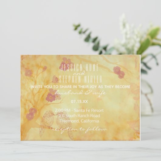 De Uitnodiging van de bruiloft Aziatische Influenc (Staand voorkant)