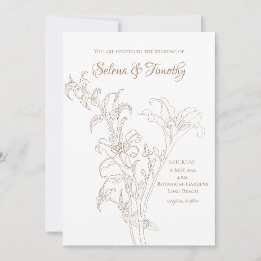 De Uitnodiging van de bruiloft gouden dag (Voorkant)