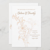 De Uitnodiging van de bruiloft gouden dag (Voorkant / Achterkant)