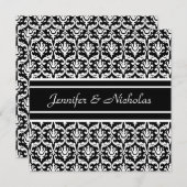 De Uitnodiging van de bruiloft in Stijlvolle Zwart (Voorkant / Achterkant)