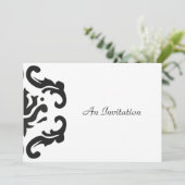 De Uitnodiging van de bruiloft in Stijlvolle Zwart (Staand voorkant)