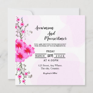 De Uitnodiging van de bruiloft Kaart Vector Sjablo