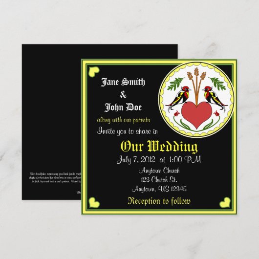 De Uitnodiging van de bruiloft - Lang, Happy Relat (Voorkant / Achterkant)