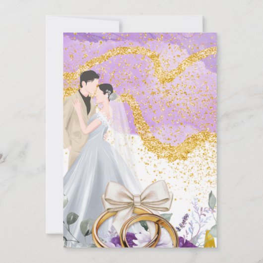 De Uitnodiging van de bruiloft sparen de Datum (Achterkant)