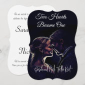 De Uitnodiging van de bruiloft Twee Hoorten worden (Voorkant / Achterkant)