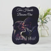 De Uitnodiging van de bruiloft Twee Hoorten worden (Staand voorkant)