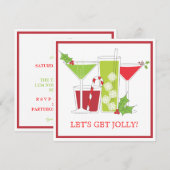 De Uitnodiging van de Cocktail party van Kerstmis (Voorkant / Achterkant)