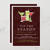 De Uitnodiging van de Cocktail party van Kerstmis (Voorkant / Achterkant)