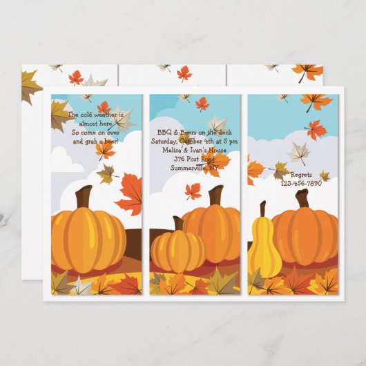 De Uitnodiging van de Comités van de pompoen (Voorkant / Achterkant)