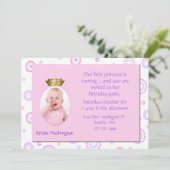 De uitnodiging van de Crown Birthday Party van Swe (Staand voorkant)