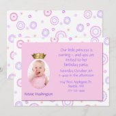 De uitnodiging van de Crown Birthday Party van Swe (Voorkant / Achterkant)