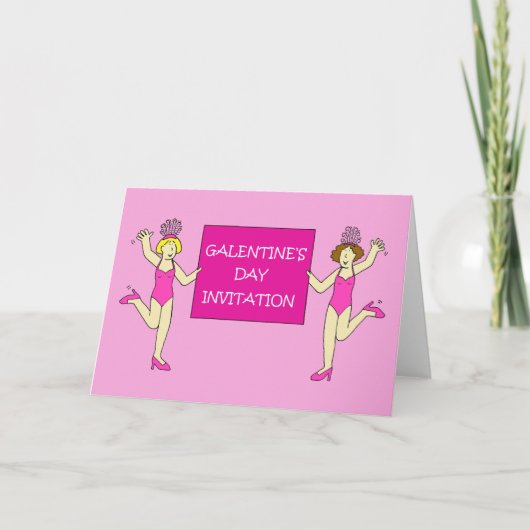 De Uitnodiging van de Dag van Galentine, Dansende (Voorkant)