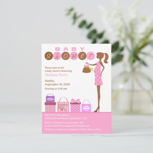 De Uitnodiging van de Douche van het Meisje van (Staand voorkant)