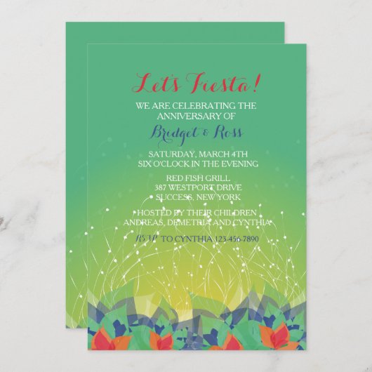 De Uitnodiging van de Fiesta van de voetzoeker (Voorkant / Achterkant)