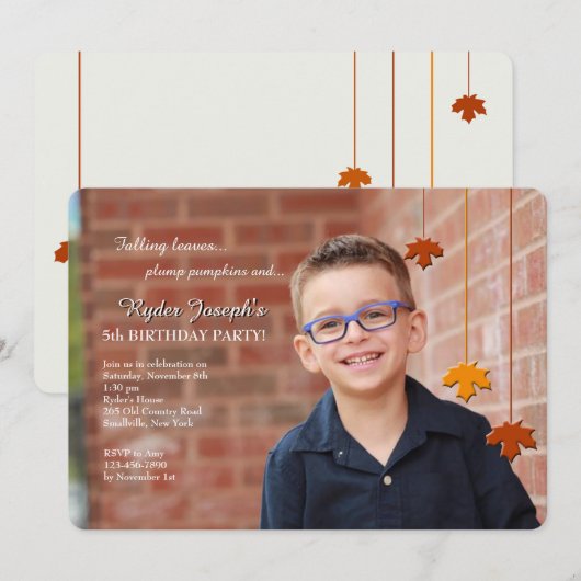 De Uitnodiging van de Foto van de Bladeren van de (Voorkant / Achterkant)