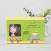 De Uitnodiging van de Foto van de olifant en van (Staand voorkant)