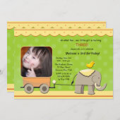 De Uitnodiging van de Foto van de olifant en van (Voorkant / Achterkant)