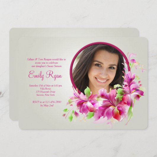 De Uitnodiging van de Foto van de Orchideeën van (Voorkant / Achterkant)