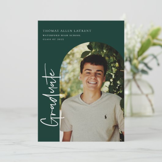 De Uitnodiging van de Foto van het Afstuderen Scri (Staand voorkant)