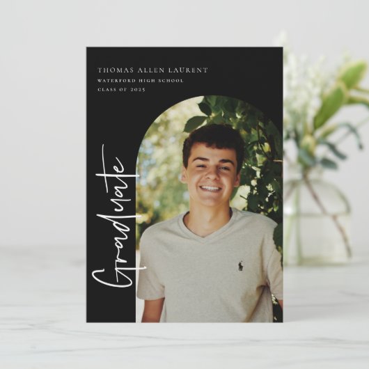 De Uitnodiging van de Foto van het Afstuderen Scri (Staand voorkant)