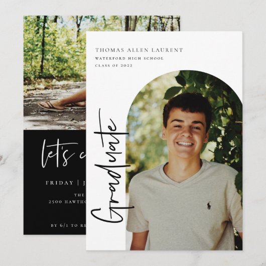 De Uitnodiging van de Foto van het Afstuderen Scri (Voorkant / Achterkant)