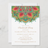 De uitnodiging van de Groene Mandala Bachelorette (Voorkant)