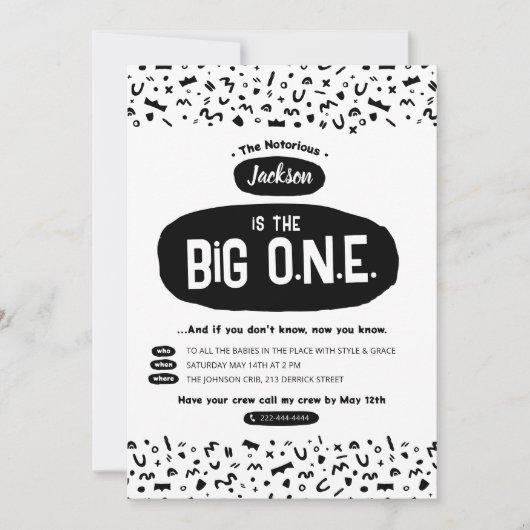 De uitnodiging van de grote beroemde Hip Hop Birth (Voorkant)