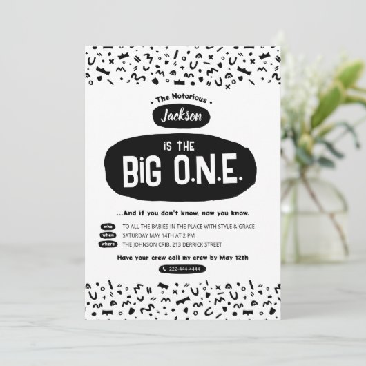 De uitnodiging van de grote beroemde Hip Hop Birth (Staand voorkant)