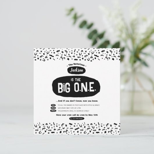 De uitnodiging van de grote beroemde Hip Hop Birth (Staand voorkant)