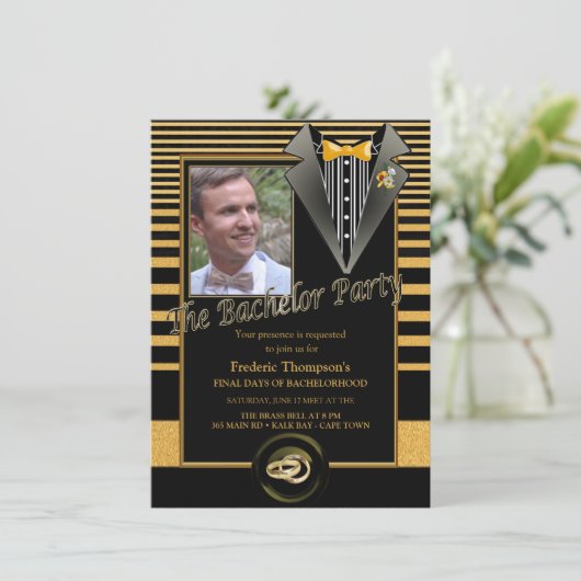 De uitnodiging van de Grote Gatsby Bachelor (Staand voorkant)