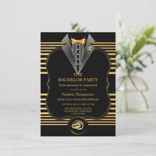 De uitnodiging van de Grote Gatsby Bachelor (Staand voorkant)