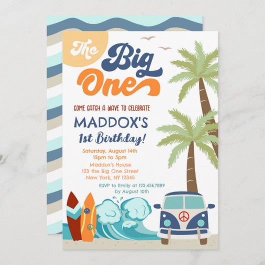 De uitnodiging van de grote Surf om de dag van de  (Voorkant / Achterkant)