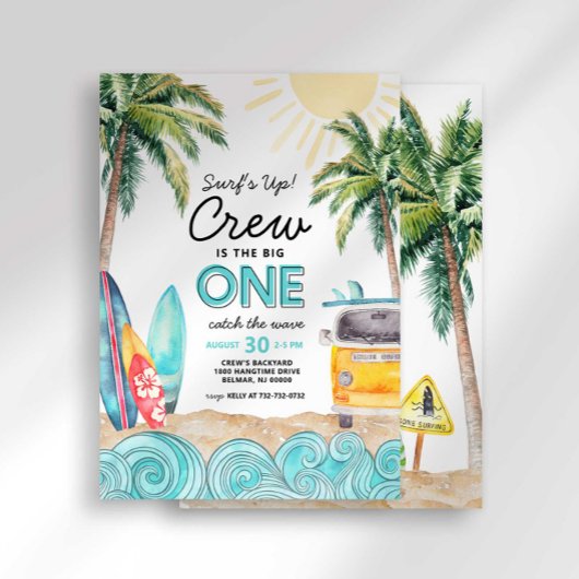 De uitnodiging van de grote Surf van de verjaardag