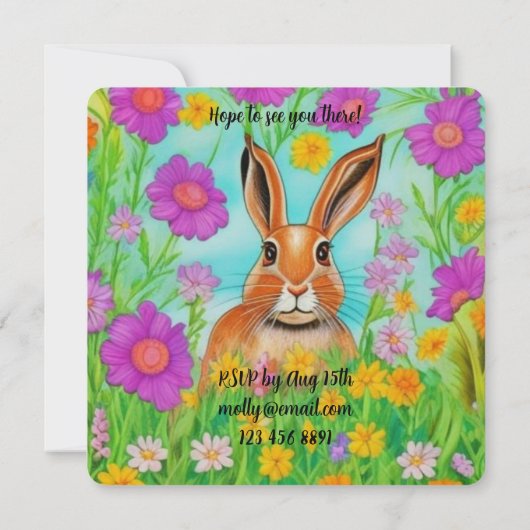 De uitnodiging van de het verjaardagspartij van he (Achterkant)